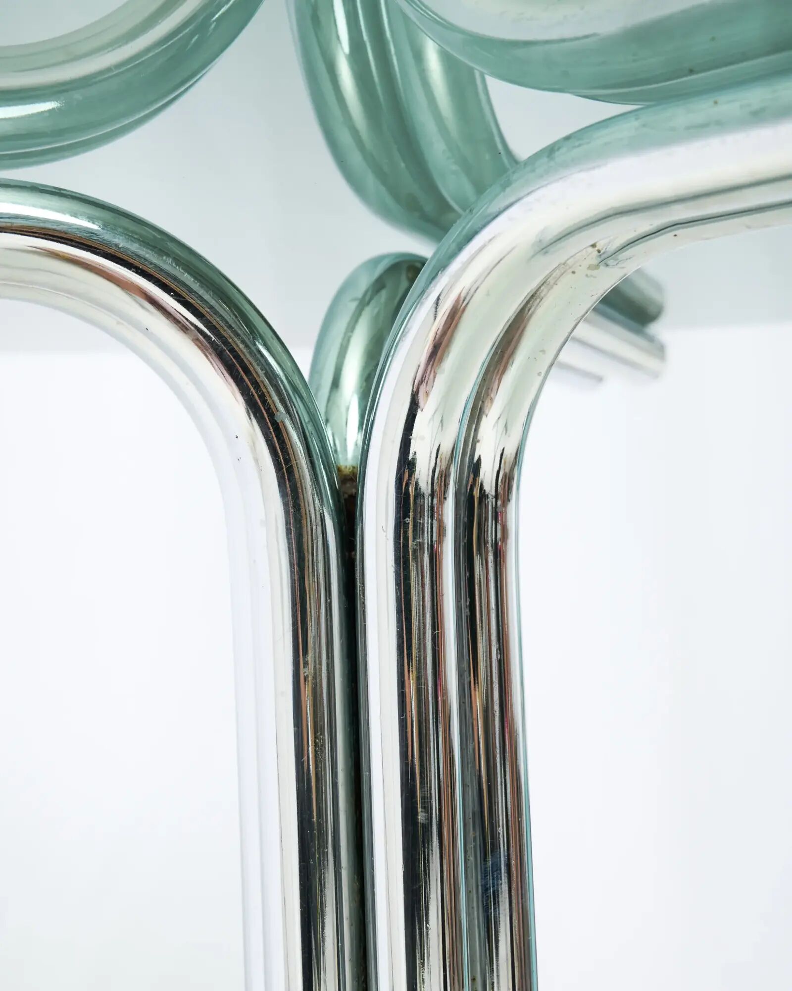 Dining table with double tubular chrome base, 1970s
