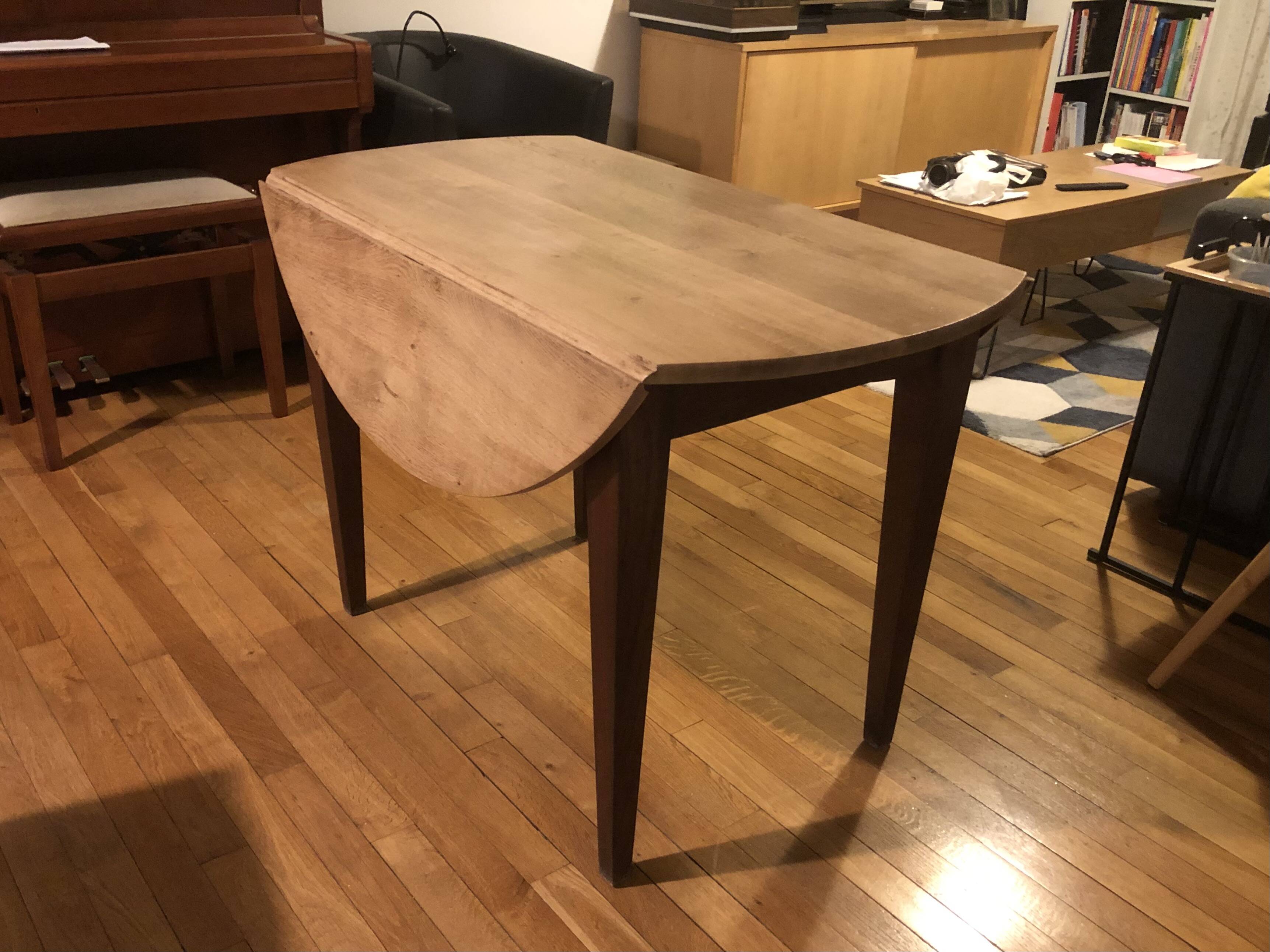 Vintage folding table in solid oak