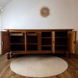 Solid oak enfilade Art Deco, circa 1940.