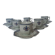 6 tasses et sous-tasses Limoges Coquet forme Lotus