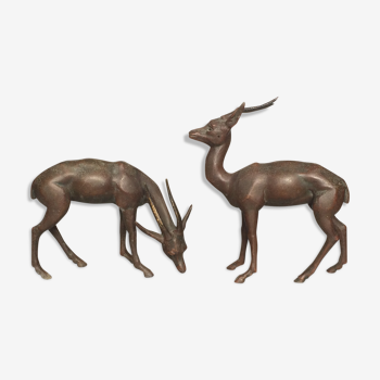 Coupe d'antilopes en bronze
