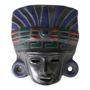 Masque Maya noir en terre