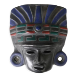 Black Mayan mask in terracotta, 70s