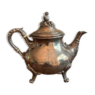 Silver metal teapot Cailar Bayard