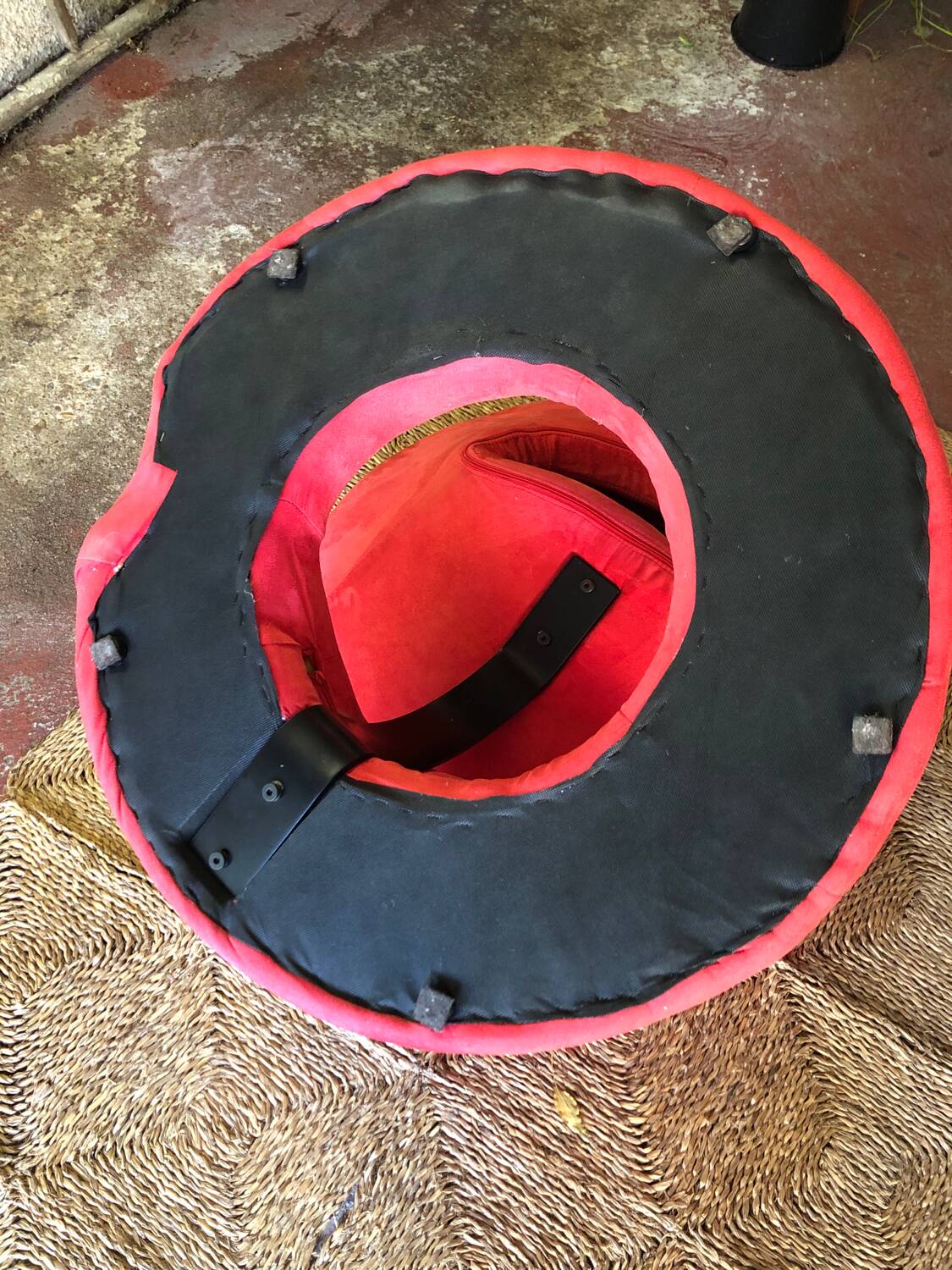 Jaymar Sculptural Post Modern Armchair with Red Spiral Ribbon, 1980s