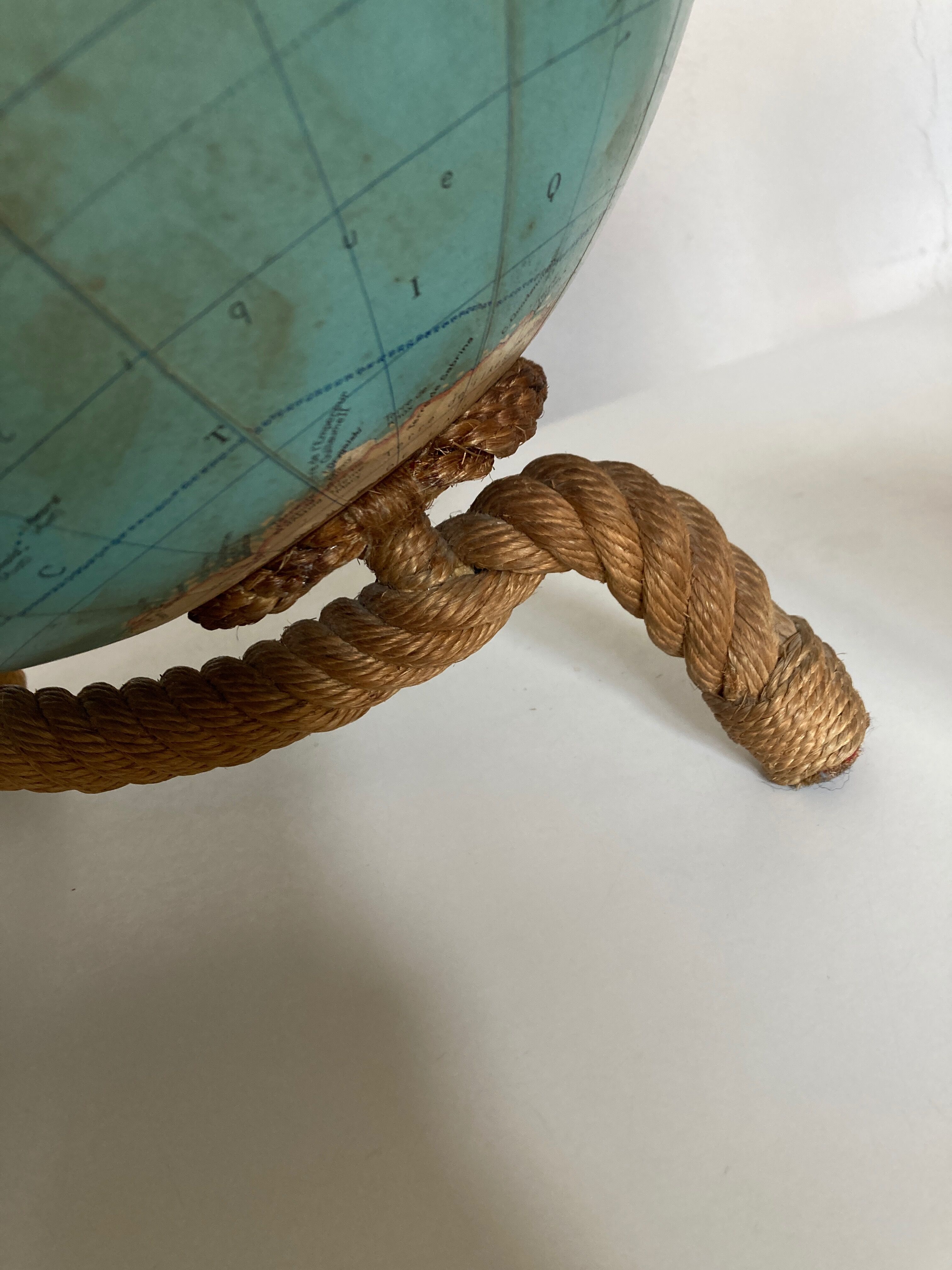 Lamp world map glass and rope 1960
