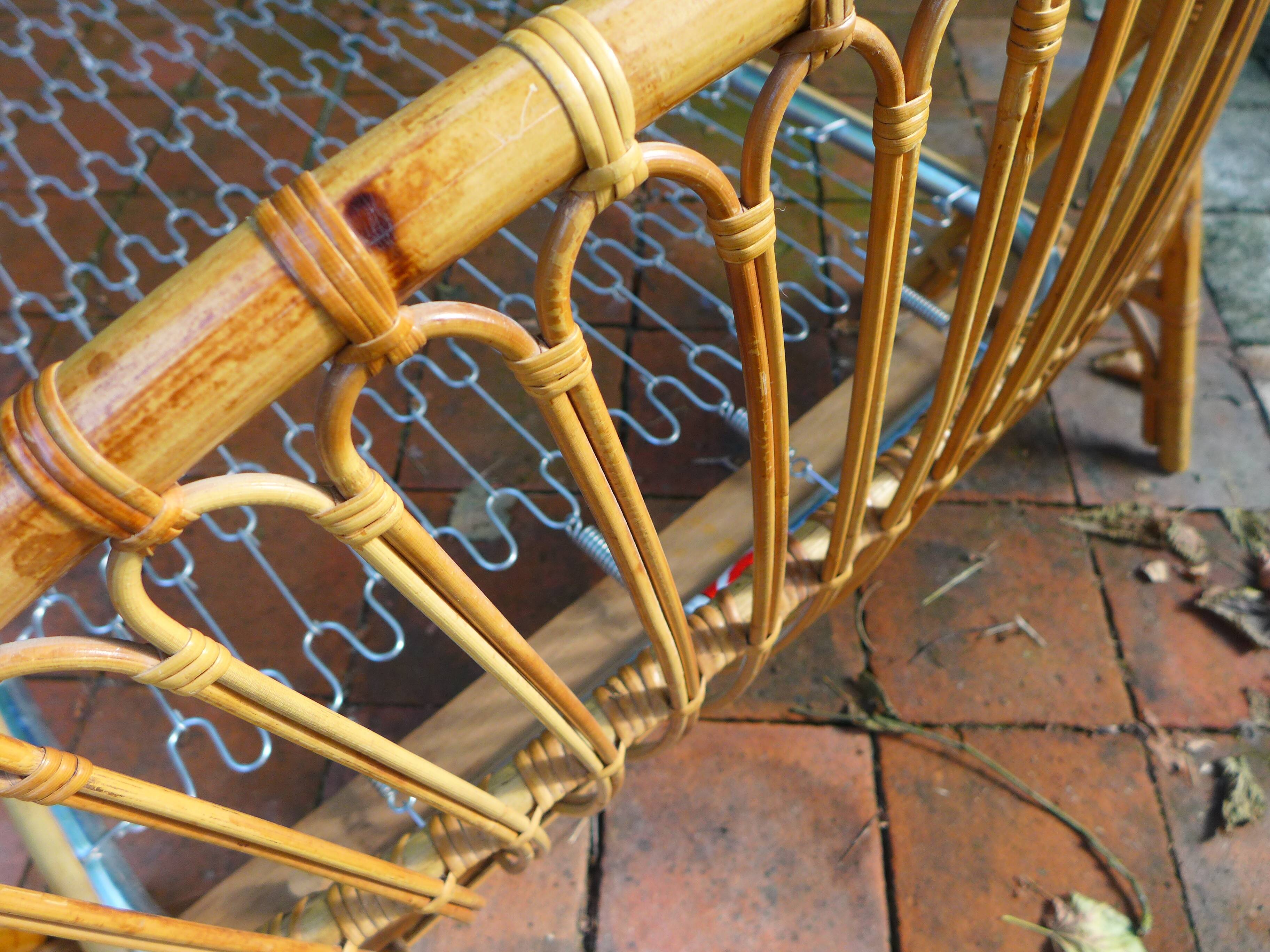 Vintage rattan bed 90X190