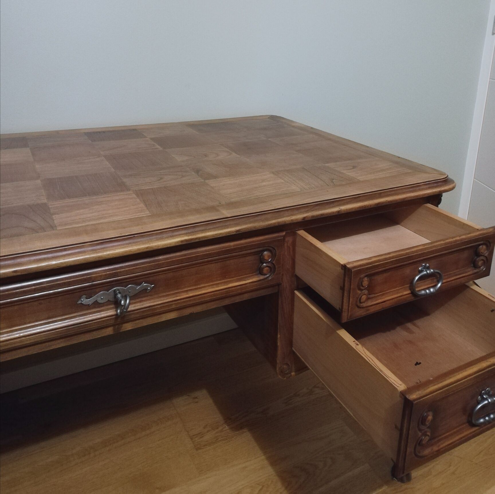 Louis XV style oak minister's desk