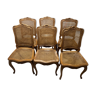 Chaise louis XV cannée - lot de 6 chaises