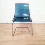 Set of 4 Tobias chairs in blue plexi