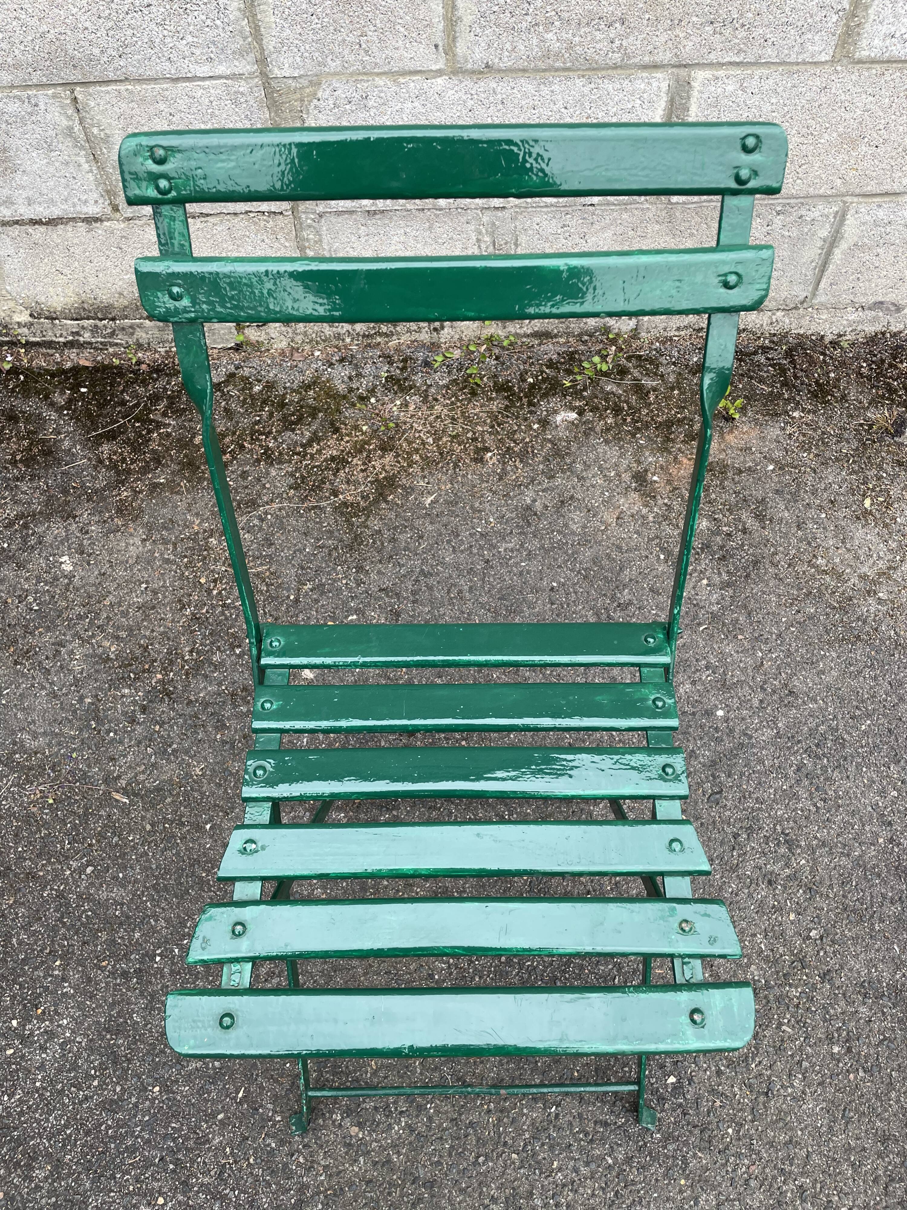Set of 3 old folding garden chairs