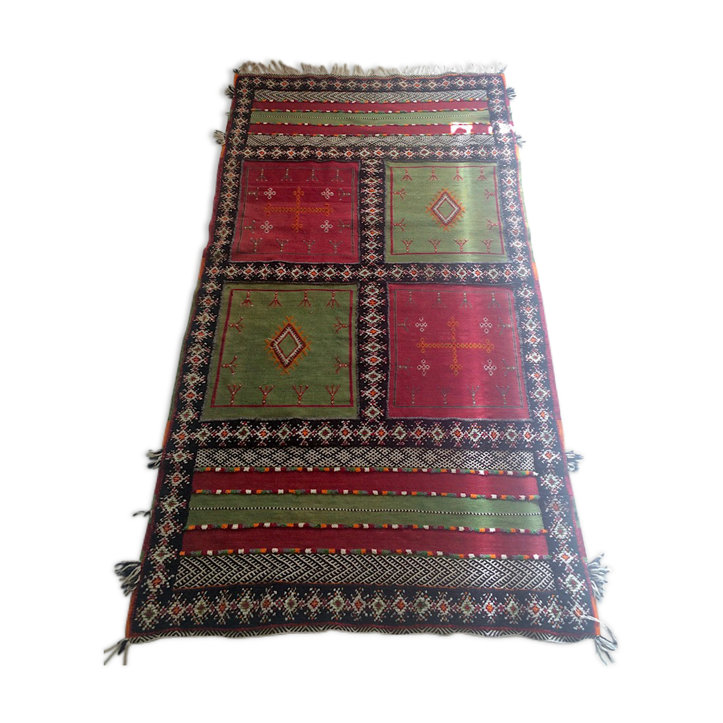 Vintage Berber kilim carpet 110x210cm