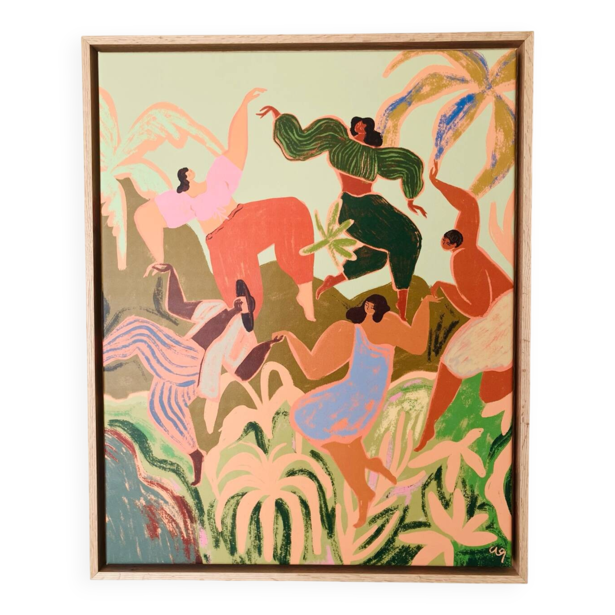 Arty Guava Spring Frolic Framed Canvas