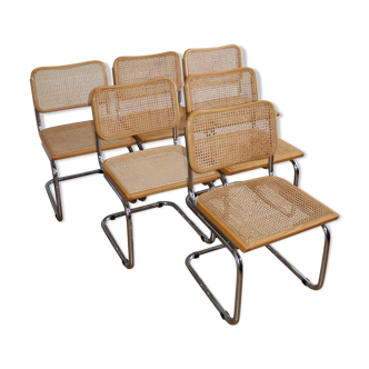 Lot de 6 chaises Cesca B32 par Marcel Breuer