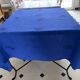 Vintage hand-embroidered tablecloth, floral patterns - Ocean blue - Linen - 160x155 cm