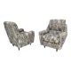 Pair of High-Quality Patterned Fabric Armchairs, Italy