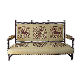 Banquette style Louis XIII, XIXème siècle