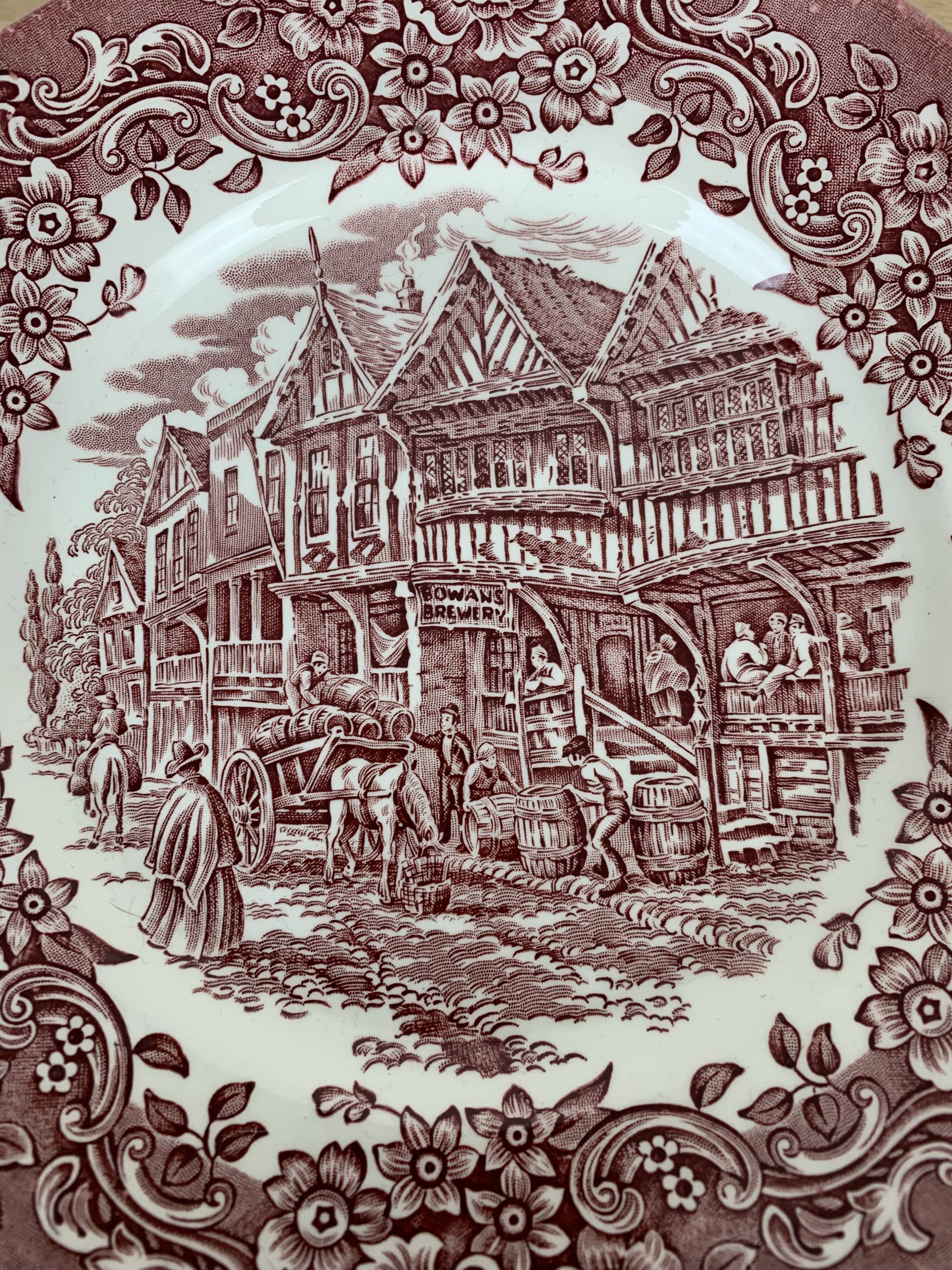 10 plates earth of iron red Royal Tudor model 17th century England ironstone