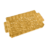 Rectangular-shaped servant dish Yellow tinted glass