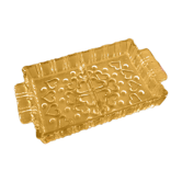 Rectangular-shaped servant dish Yellow tinted glass