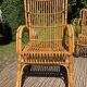 Vintage rattan lounge bench and 2 armchairs