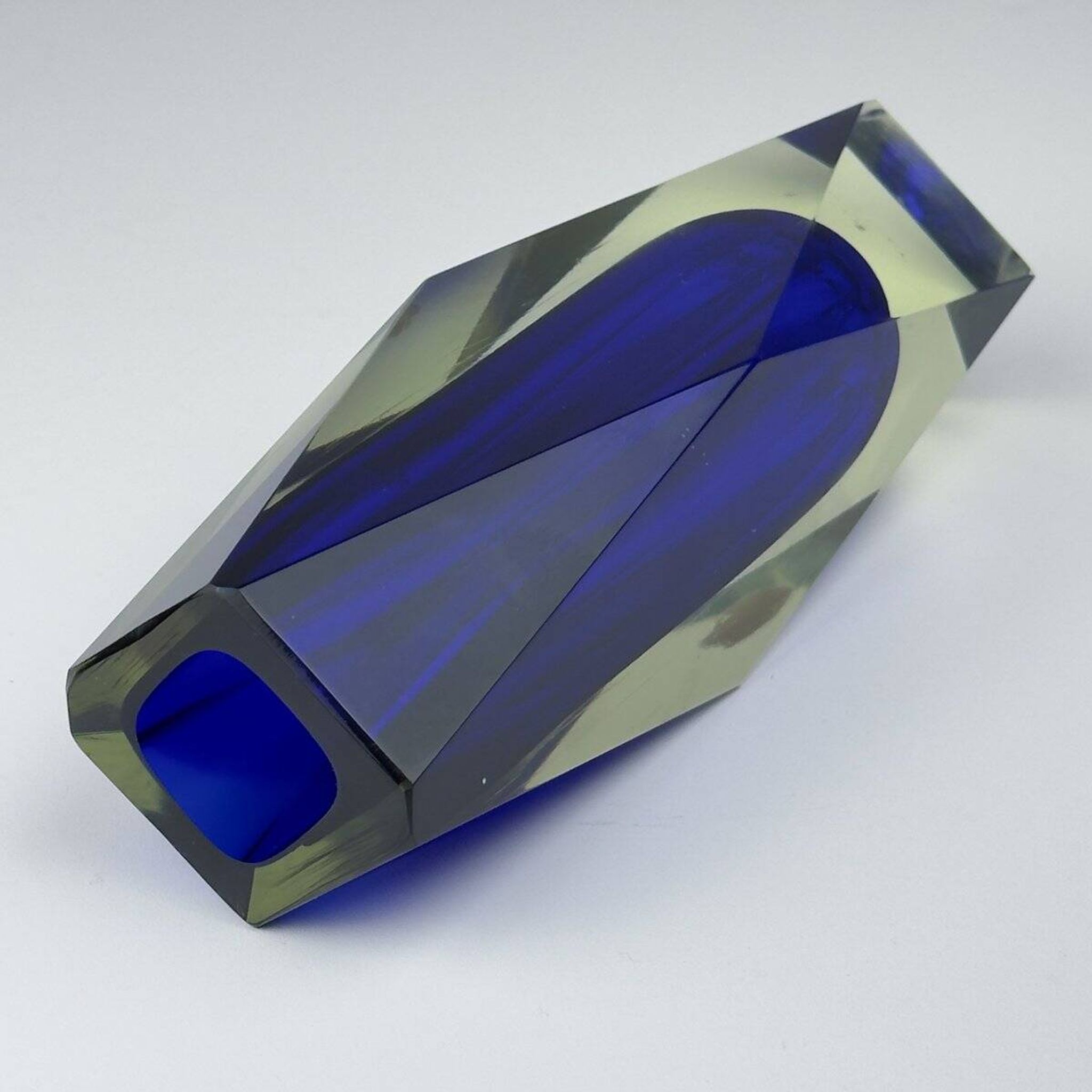 Murano Blue Sommerso Vase, Vintage, Italy, 1970s