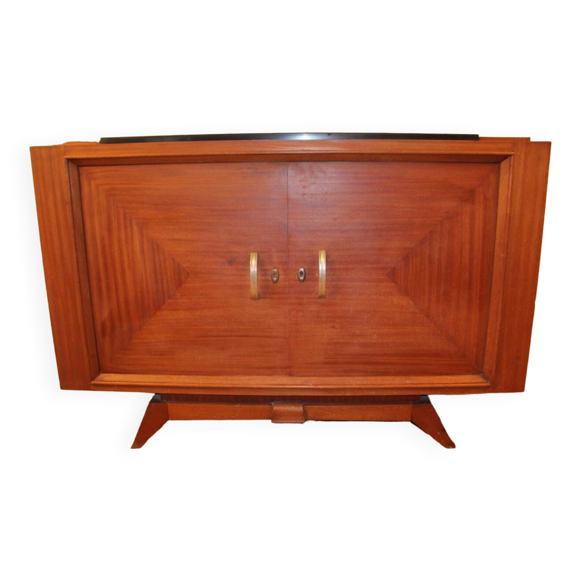 Buffet art déco en acajou dessus marbre noir