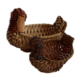 Baskets ducks in vintage rattan