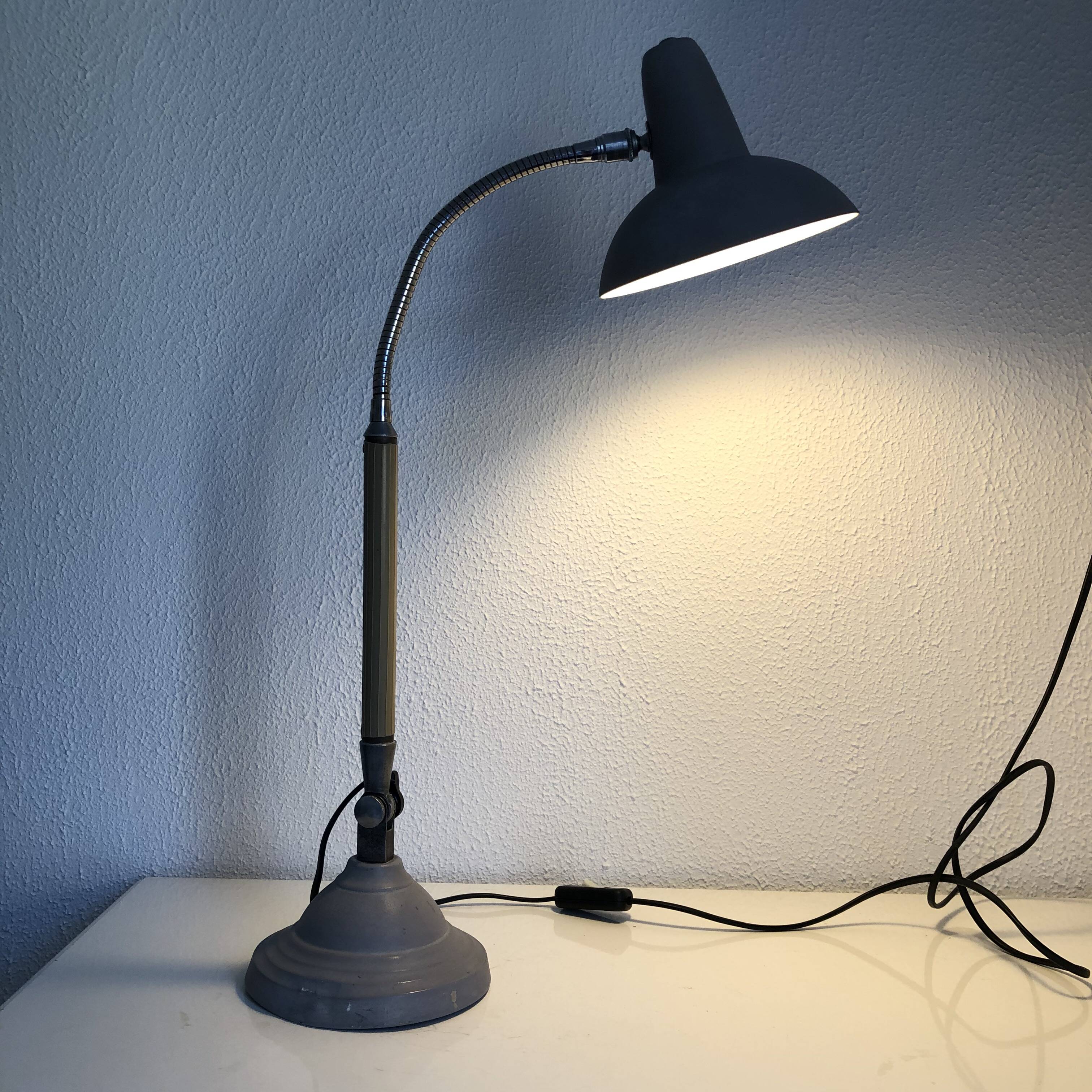 Vintage 1950s industrial workshop desk lamp Super Chrome - 60 cm
