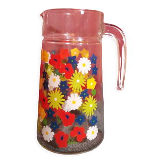 Pichet fleurs multicolore