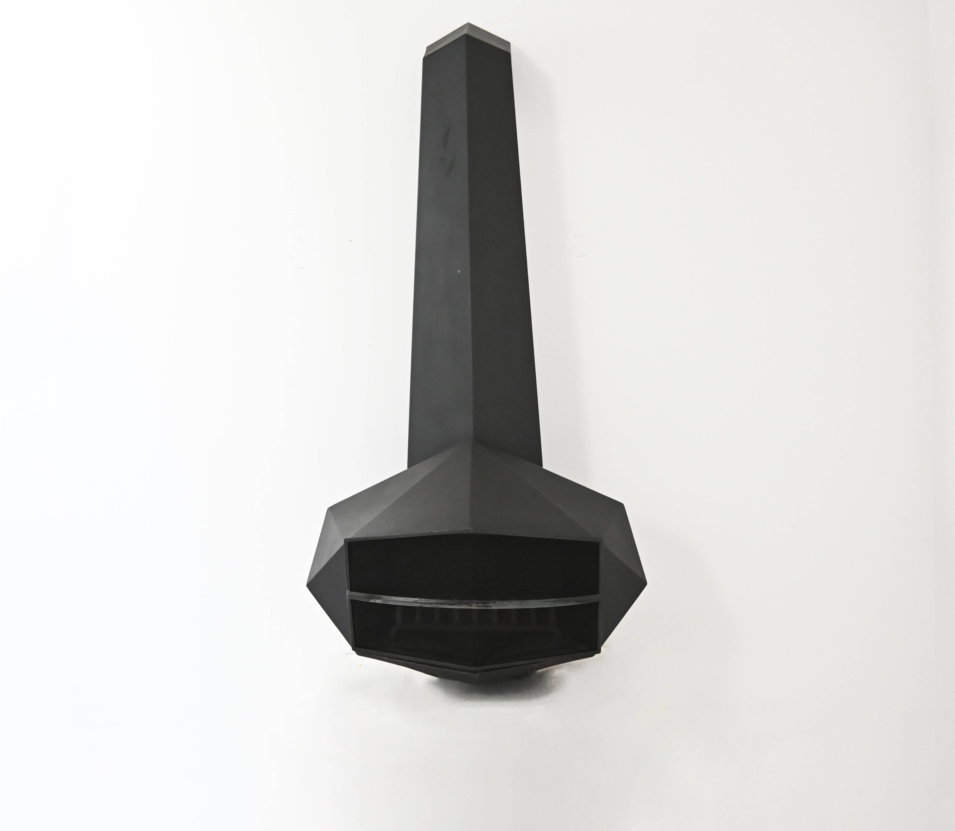 Wall-mounted fireplace "Diamond" by Don Bar, 1970s