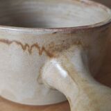 Glazed stoneware fondue pot