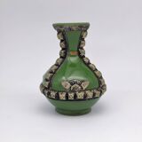 Antique green glazed ceramic vase with relief decoration – Europe