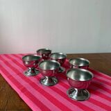 Set of 6 stainless steel egg cups