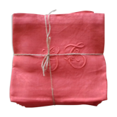 10 red linen damask towels