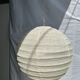 Average suspension in rattan and natural linen, Japanese-style, round D:40.