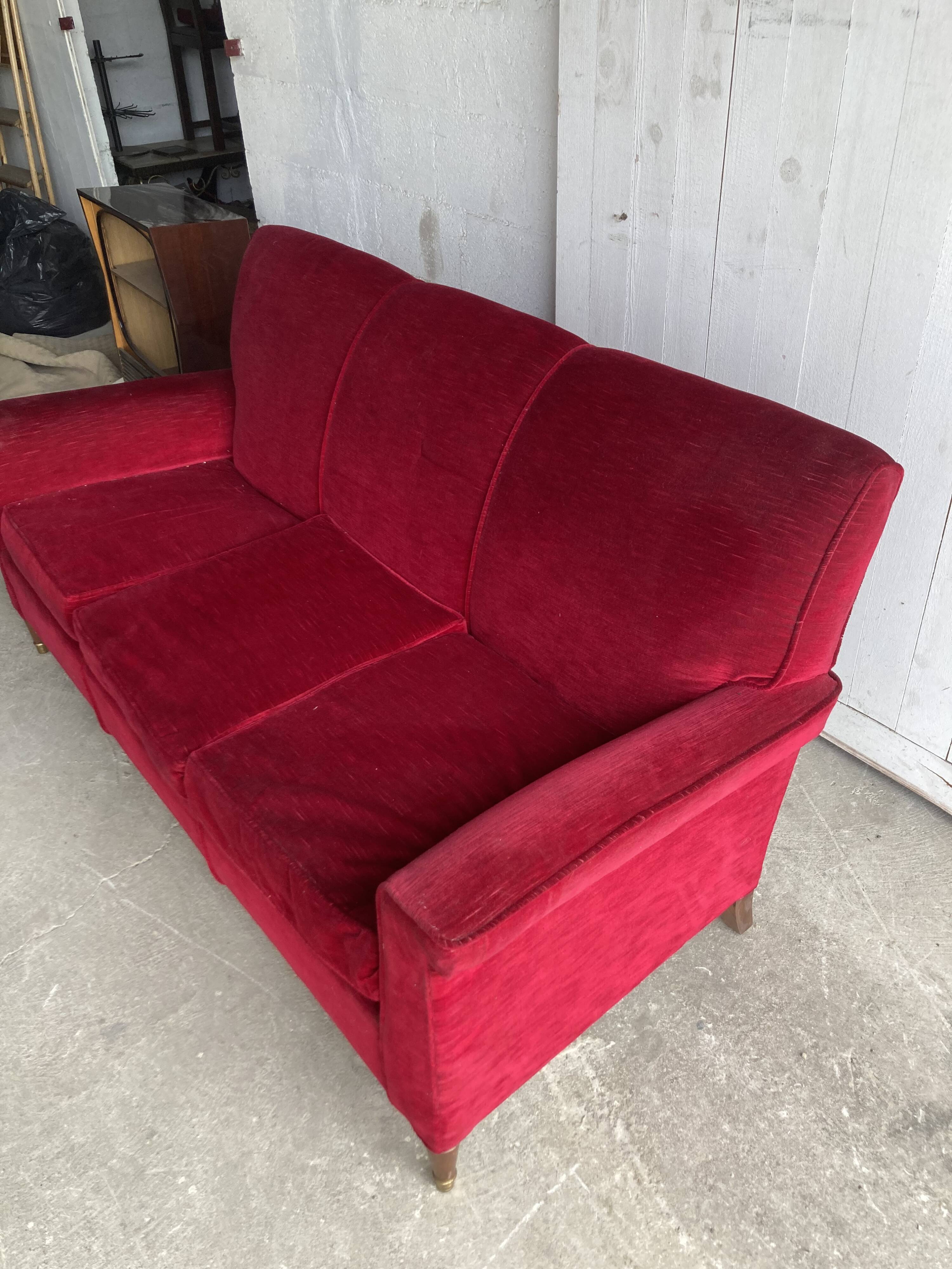 Vintage velvet sofa