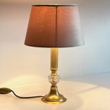 Vintage lamp in gold metal and crystal