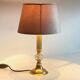 Lampe vintage en métal doré et cristal