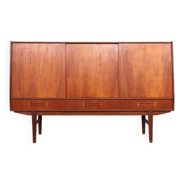 Buffet en teck de design danois avec section bar, années 1960.