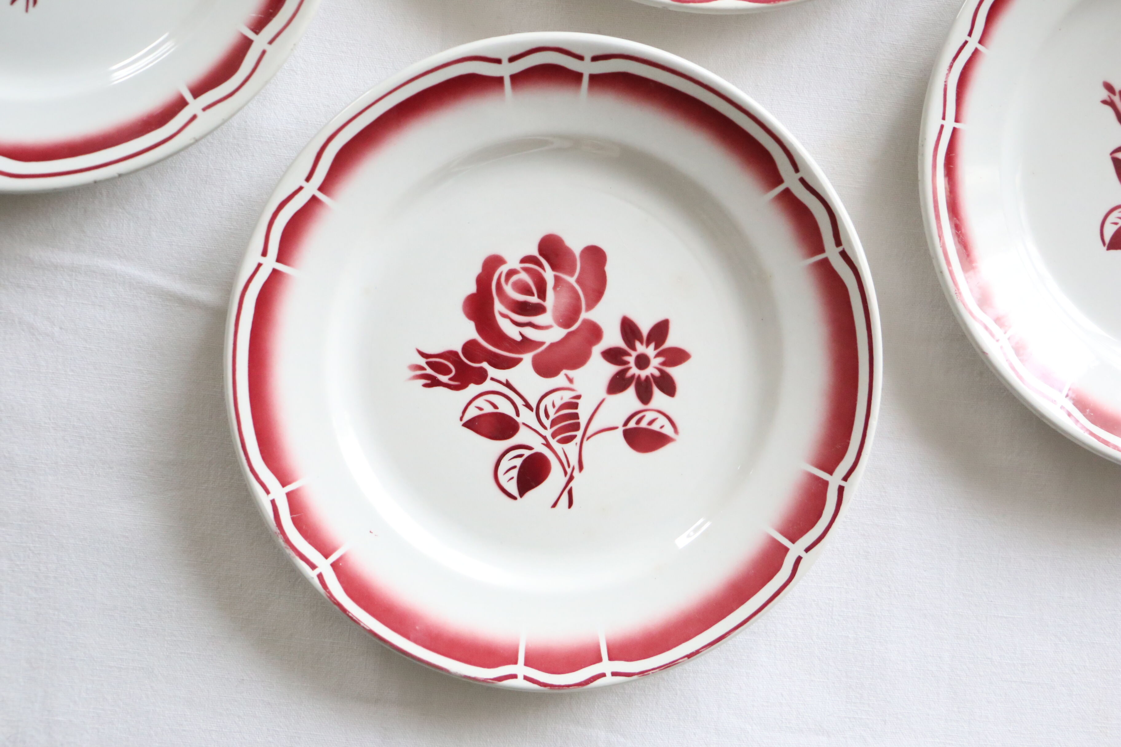 Set de 4 assiettes Badonviller, vintage français