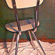 Chaise en formica blanche et noire vintage design années 60