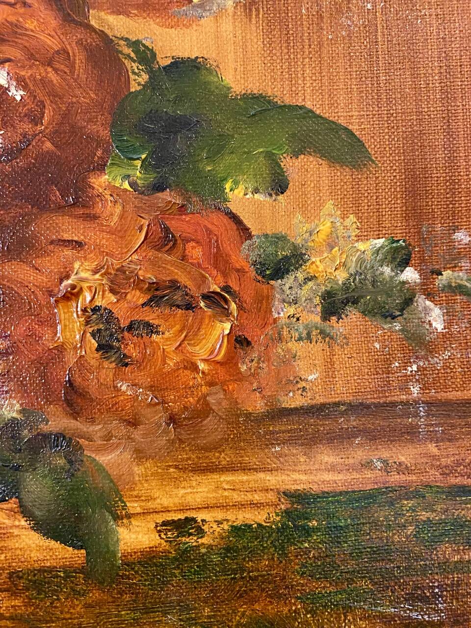 Still life with basket of wild flowers signed Mahler 20th century