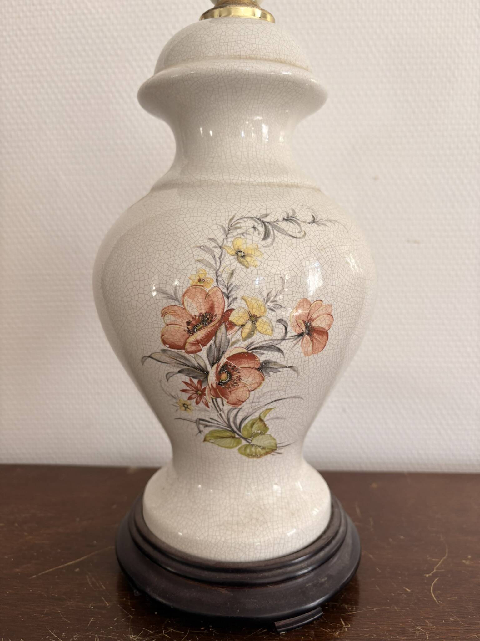 Vintage Vase-Shaped Lamp Floral Decor Flower Baluster Ceramic