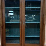 Empire style cherry wood display cabinet/bookcase