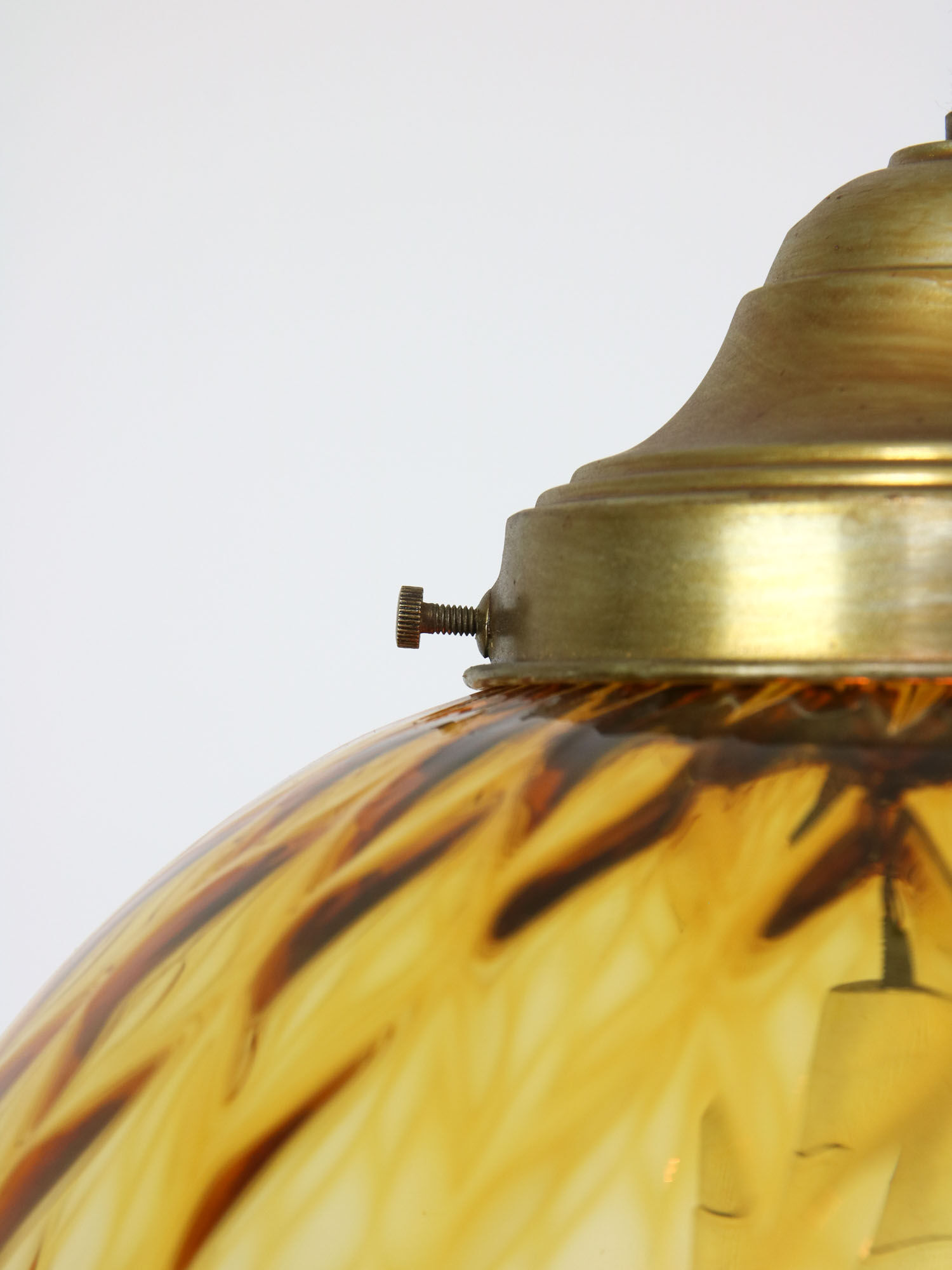 Vintage amber murano glass lamp from empoli