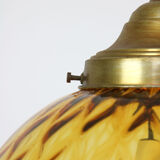 Vintage amber murano glass lamp from empoli