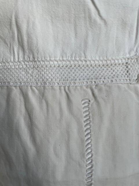 Antique KL monogram linen and cotton sheet