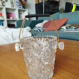 Crystal and brass ice bucket