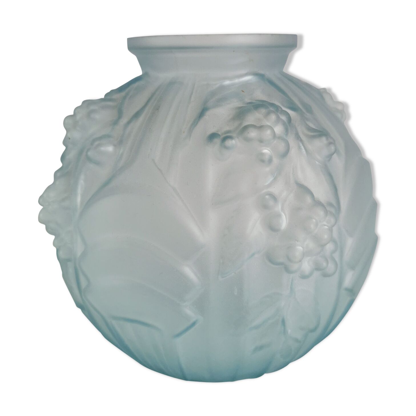 Vase boule bleu
